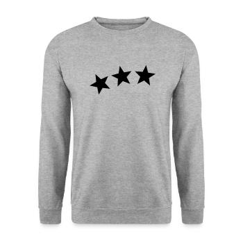 Sterne - Unisex Pullover - Weißgrau meliert - Vorne - Alina (178cm) & Michal (187cm)