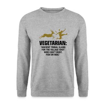 Les végétariens sont des gens faibles - Sweat-shirt Unisexe - gris chiné - Devant - Alina (178cm) & Michal (187cm)