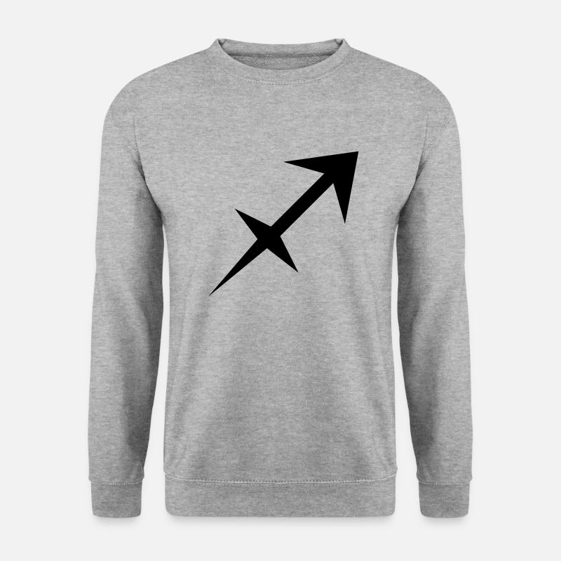 Glyphe Schütze Sternzeichen-Symbol - Unisex Pullover - Weißgrau meliert