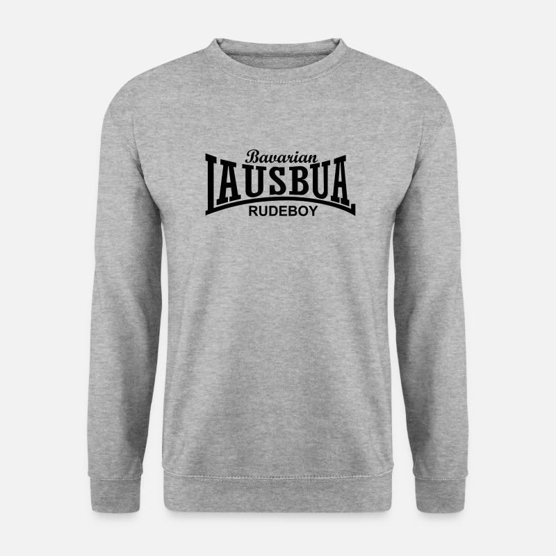 Bavarian Rudeboy Lausbua - Unisex Pullover - Weißgrau meliert