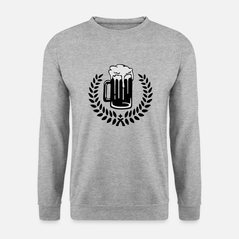 bier_lorbeer__f2 - Unisex Pullover - Weißgrau meliert