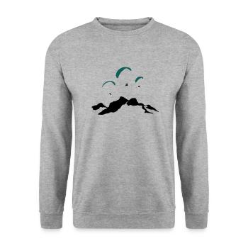 Paragliding Tennengebirge - Unisex Sweatshirt - salt & pepper - Front - Alina (178cm) & Michal (187cm)