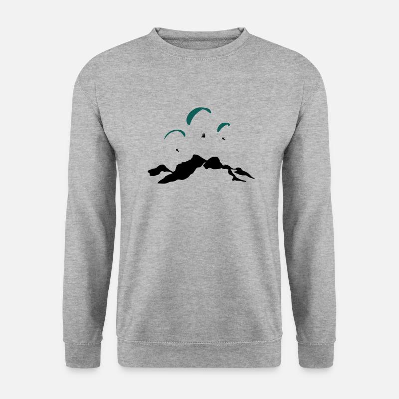 Gleitschirm Eiskogel Tennengebirge - Unisex Pullover - Weißgrau meliert