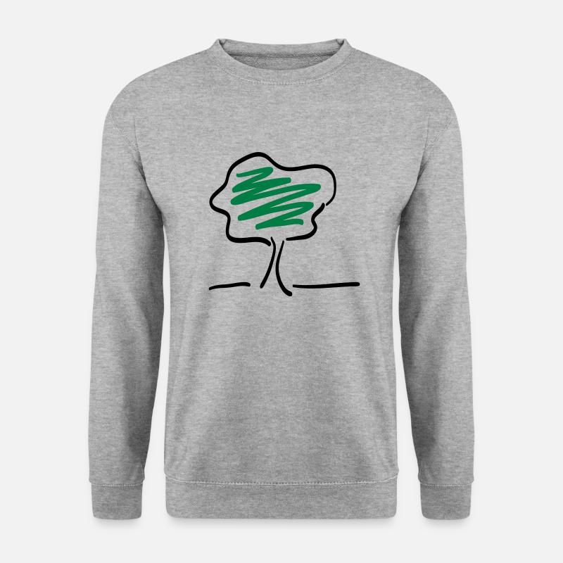 baum - Unisex Pullover - Weißgrau meliert