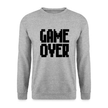 Game Over - Sweat-shirt Unisexe - gris chiné - Devant - Alina (178cm) & Michal (187cm)