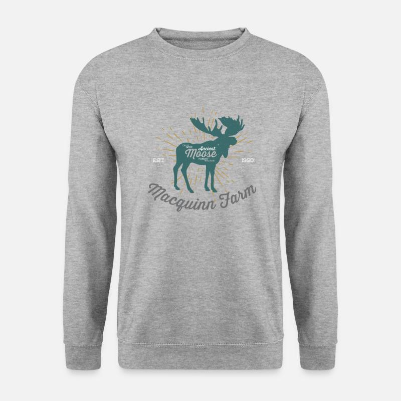 Elch Farm - Unisex Pullover - Weißgrau meliert