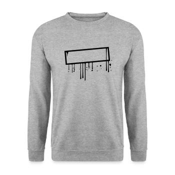 cool rahmen schild graffiti stempel tropfen umrand - Unisex Pullover - Weißgrau meliert - Vorne - Alina (178cm) & Michal (187cm)