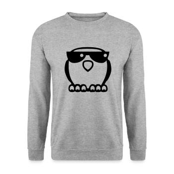 Cool owl - Unisex Sweatshirt - salt & pepper - Front - Alina (178cm) & Michal (187cm)