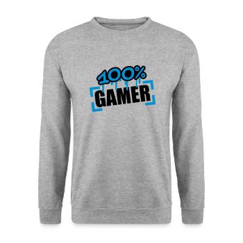 100 Procent Gamer - Sweat-shirt Unisexe - gris chiné - Devant - Alina (178cm) & Michal (187cm)
