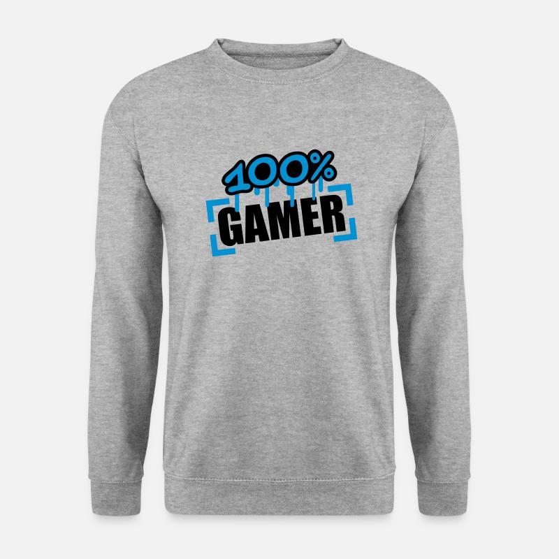 100 Procent Gamer - Unisex Pullover - Weißgrau meliert