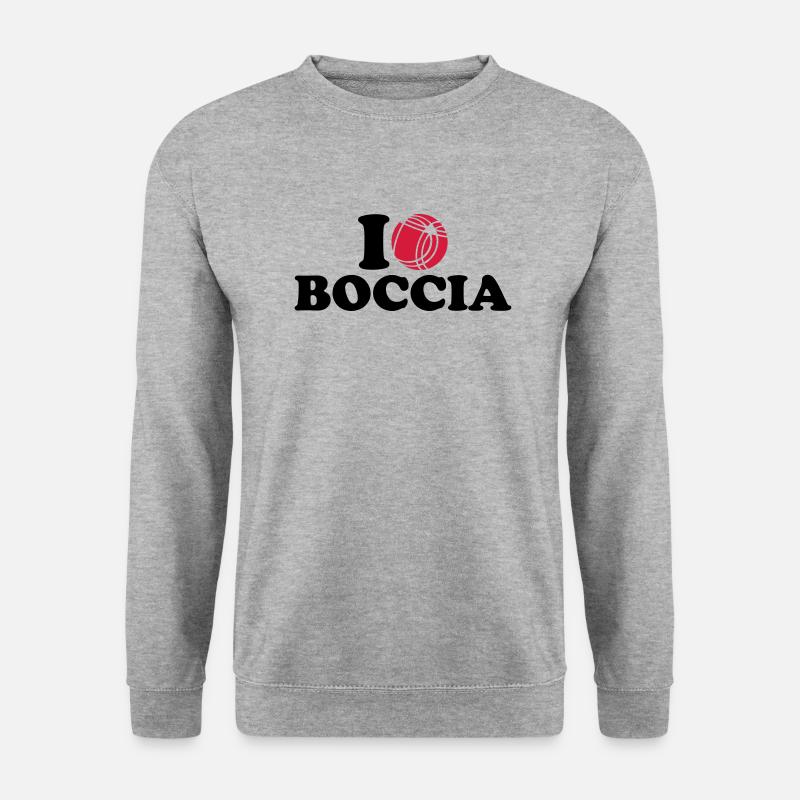 I love Boccia - Unisex Pullover - Weißgrau meliert