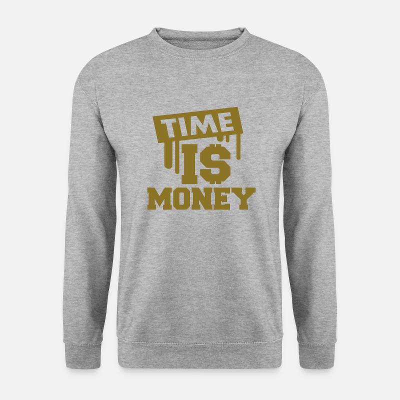 Time Is Money - Unisex Pullover - Weißgrau meliert