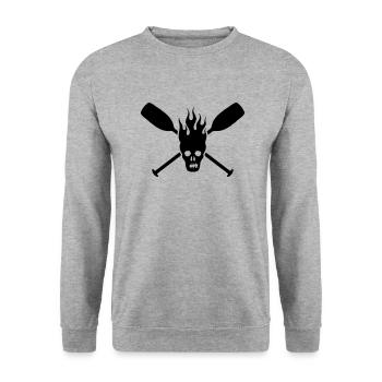 paddle skull - Unisex Pullover - Weißgrau meliert - Vorne - Alina (178cm) & Michal (187cm)