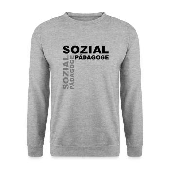 Sozialpädagoge - V2 - Unisex Pullover - Weißgrau meliert - Vorne - Alina (178cm) & Michal (187cm)