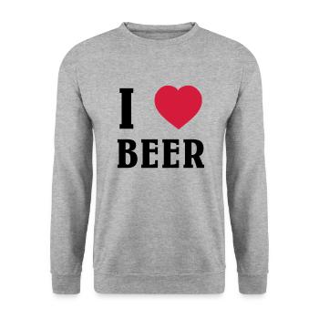 I Love Beer - Unisex Sweatshirt - salt & pepper - Front - Alina (178cm) & Michal (187cm)