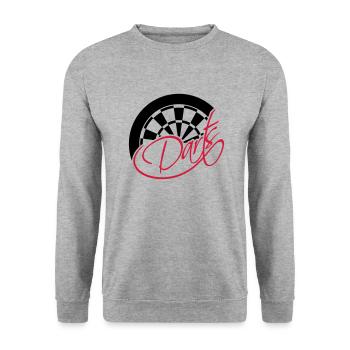 Darts Board Logo Design - Unisex Pullover - Weißgrau meliert - Vorne - Alina (178cm) & Michal (187cm)
