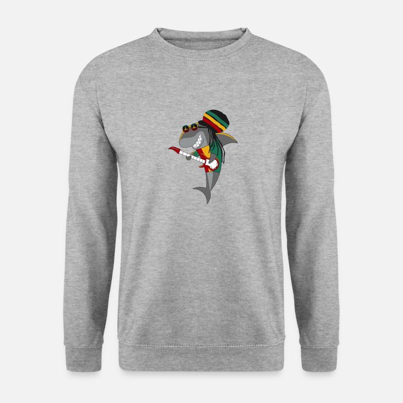 Reggae Shark - Unisex Pullover - Weißgrau meliert