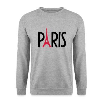 Eiffel Tower France Paris Logo - Unisex Pullover - Weißgrau meliert - Vorne - Alina (178cm) & Michal (187cm)