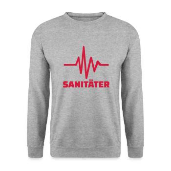 Sanitäter - Unisex Pullover - Weißgrau meliert - Vorne - Alina (178cm) & Michal (187cm)