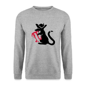 pi-rat / Pi-Ratte (e, 2c) - Unisex Sweatshirt - salt & pepper - Front - Alina (178cm) & Michal (187cm)