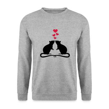 Rat - Sweat-shirt Unisexe - gris chiné - Devant - Alina (178cm) & Michal (187cm)