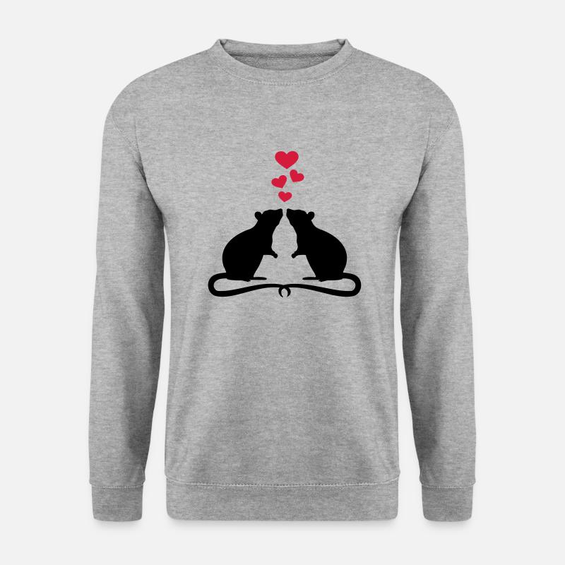 Ratte - Unisex Pullover - Weißgrau meliert