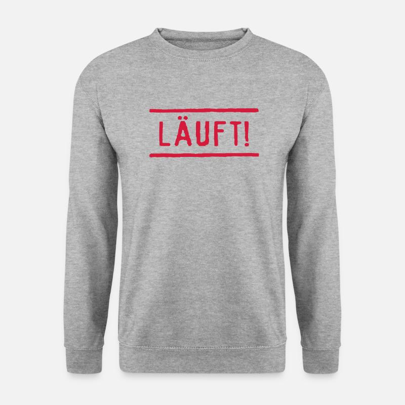 Läuft! - Unisex Pullover - Weißgrau meliert