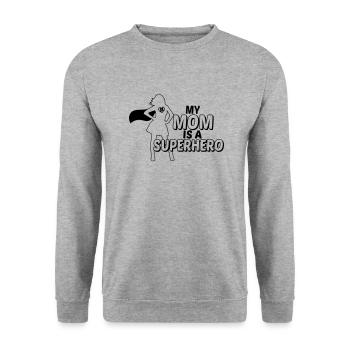 My mom is a superhero-my mom is a super hero - Unisex Sweatshirt - salt & pepper - Front - Alina (178cm) & Michal (187cm)