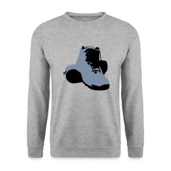 hiking boots - Unisex Sweatshirt - salt & pepper - Front - Alina (178cm) & Michal (187cm)