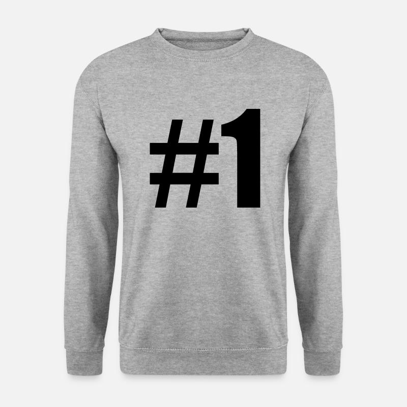 #1 - Unisex Pullover - Weißgrau meliert