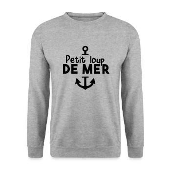 Petit loup de mer - Sweat-shirt Unisexe - gris chiné - Devant - Alina (178cm) & Michal (187cm)