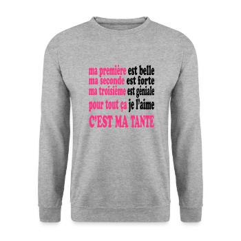 Ma tante est belle - Unisex Sweatshirt - salt & pepper - Front - Alina (178cm) & Michal (187cm)
