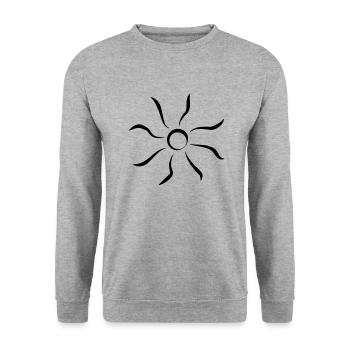 sonne licht sommer stern nacht windrad - Unisex Pullover - Weißgrau meliert - Vorne - Alina (178cm) & Michal (187cm)