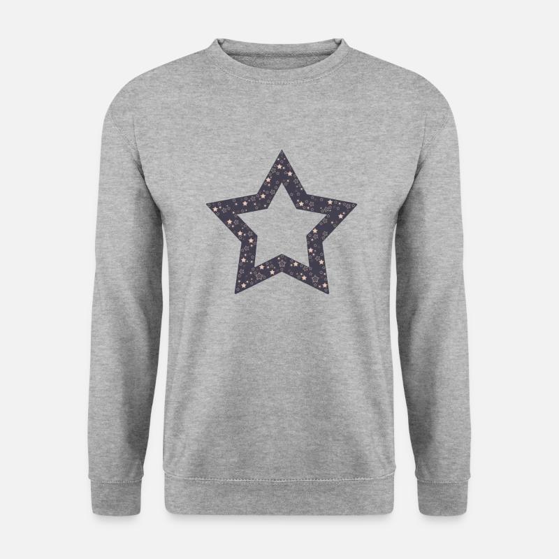 "Sternenstern" - Unisex Pullover - Weißgrau meliert