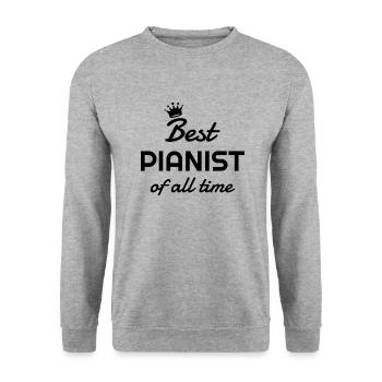 Piano - Pianist - Music - Musik - Musique - Unisex Sweatshirt - salt & pepper - Front - Alina (178cm) & Michal (187cm)