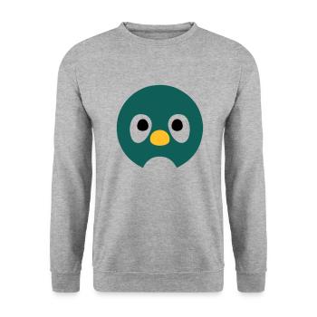 Cartoon Penguin Face - Unisex Sweatshirt - salt & pepper - Front - Alina (178cm) & Michal (187cm)