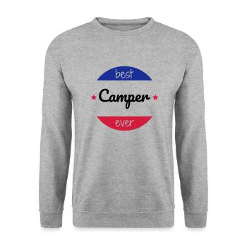Campingplatz / Camper / Camping / Camp - Unisex Pullover - Weißgrau meliert - Vorne - Alina (178cm) & Michal (187cm)