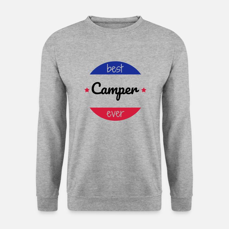 Campingplatz / Camper / Camping / Camp - Unisex Pullover - Weißgrau meliert