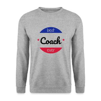 Coach Coaching Trainer Sport Entraineur Team - Unisex Sweatshirt - salt & pepper - Front - Alina (178cm) & Michal (187cm)