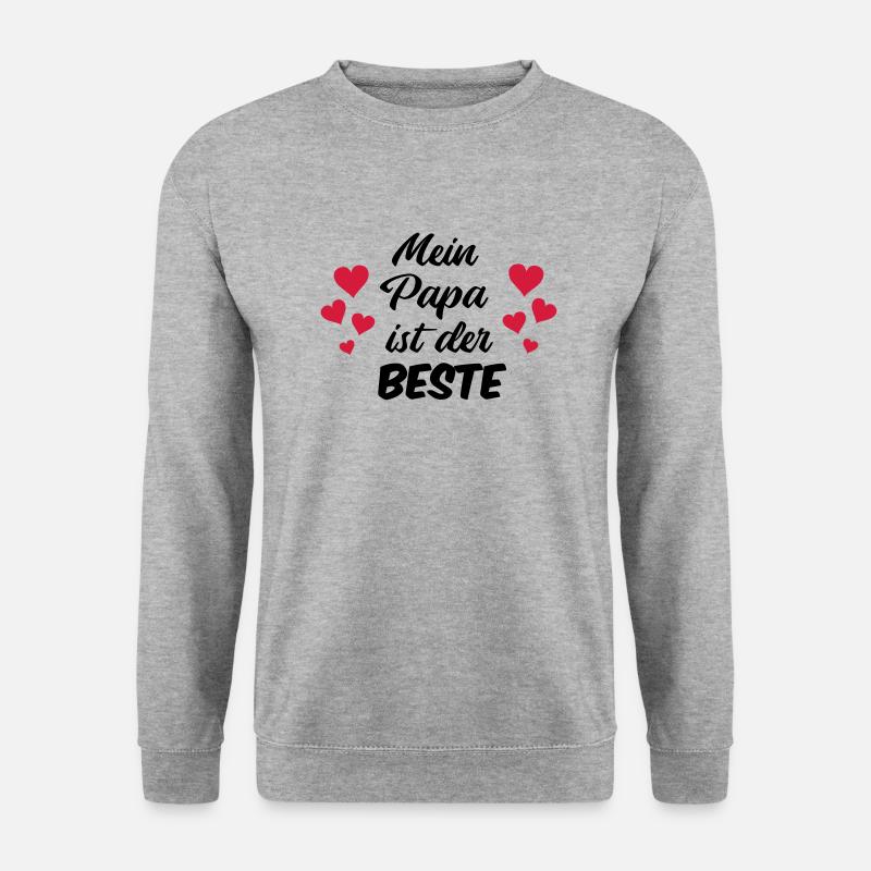 papa_ist_der_beste - Unisex Pullover - Weißgrau meliert