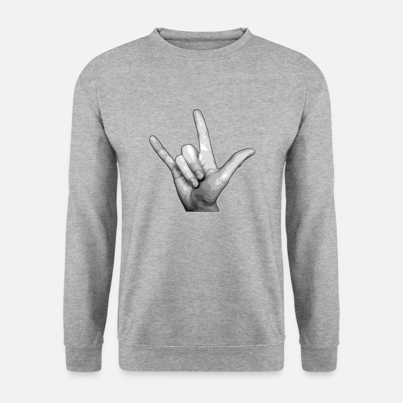 I LOVE YOU - Unisex Pullover - Weißgrau meliert
