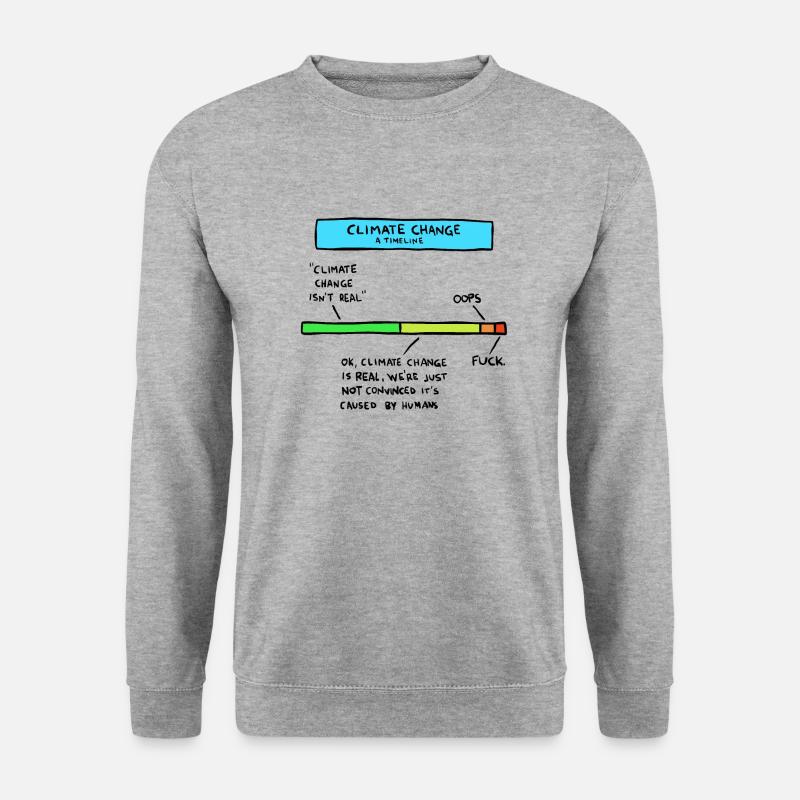 Klimawandel Timeline - Unisex Pullover - Weißgrau meliert