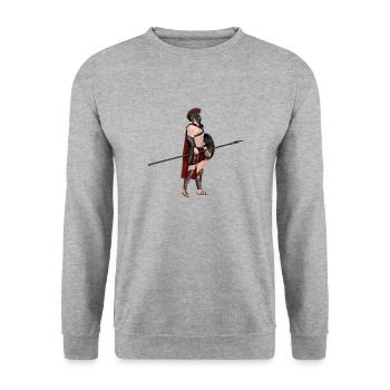 Odysseus, Ulysses, Griechische Mythologie - Unisex Pullover - Weißgrau meliert - Vorne - Alina (178cm) & Michal (187cm)