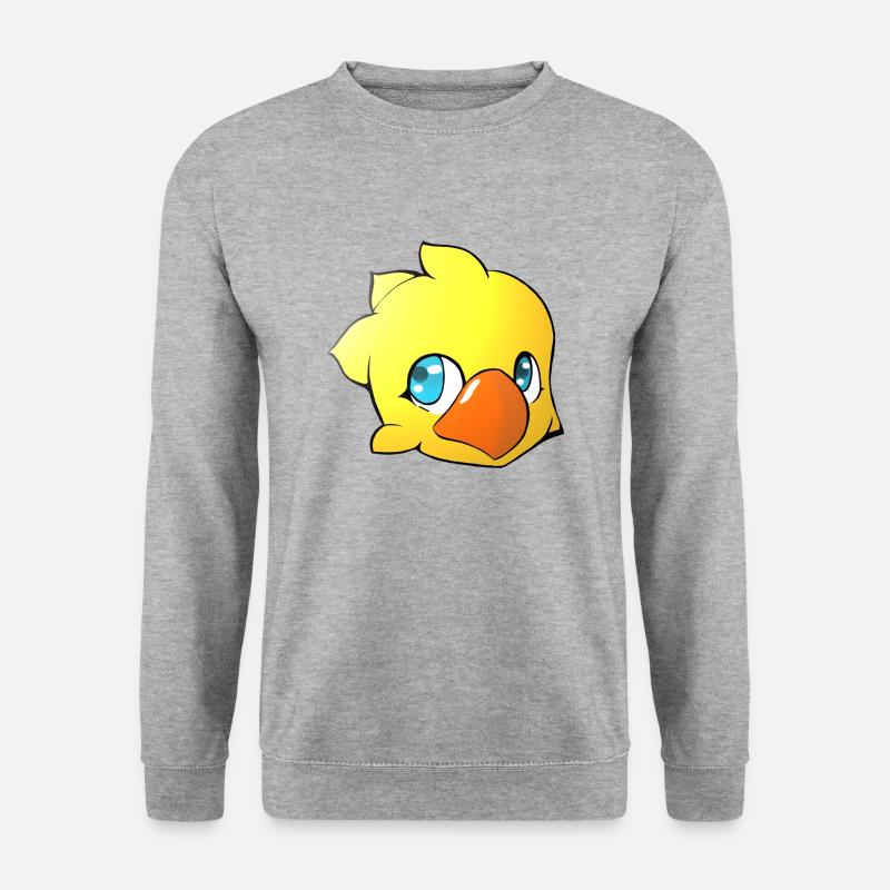 Head_Chocobo - Unisex Pullover - Weißgrau meliert