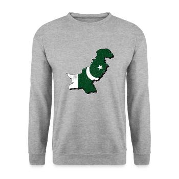 Pakistan - Unisex Sweatshirt - salt & pepper - Front - Alina (178cm) & Michal (187cm)
