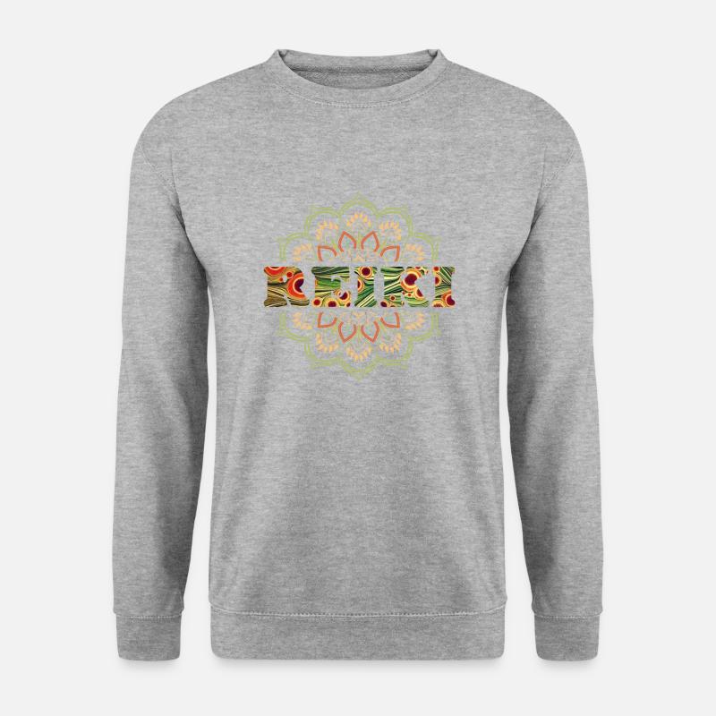 reiki schriftzug e 110 - Unisex Pullover - Weißgrau meliert