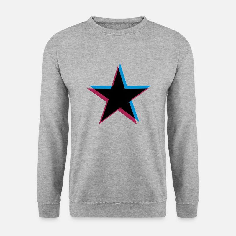 Star 3D effect - Unisex Sweatshirt - salt & pepper