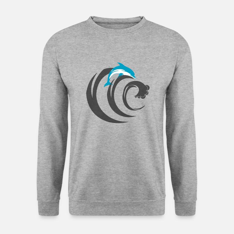 Dolphin Delfin - Unisex Pullover - Weißgrau meliert