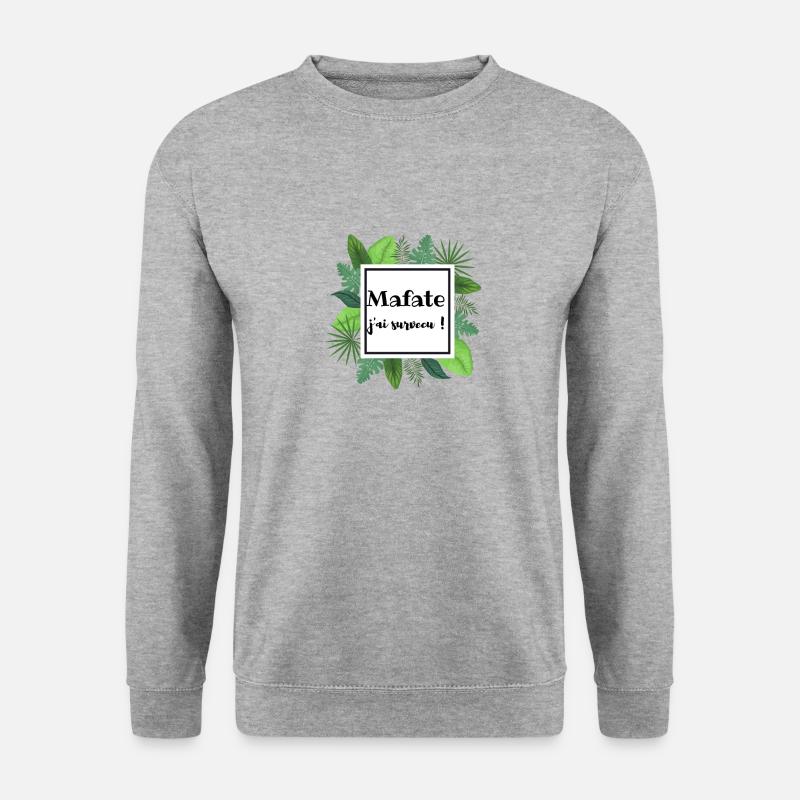 Mafate Tropical Ich überlebte 974 - Reunion Island - Unisex Pullover - Weißgrau meliert
