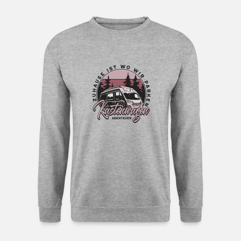 Kastenwagen - Abenteuer - Unisex Pullover - Weißgrau meliert
